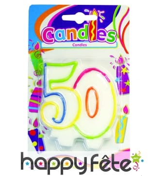 Bougie anniversaire chiffre 50