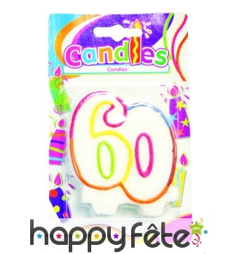 Bougie anniversaire chiffre 60