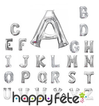 Ballon argenté géant en forme de Lettre