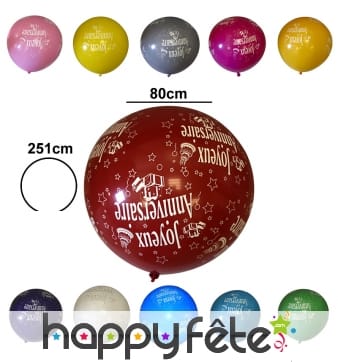 Ballons anniversaire géant imprimé
