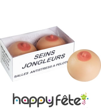 Boule anti stress en forme de seins