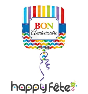 Ballon Bon anniversaire carré