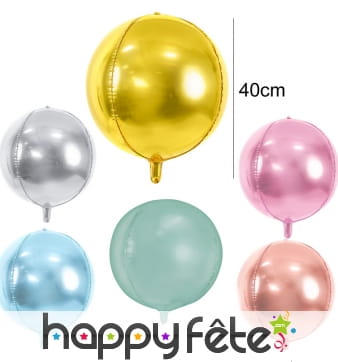 Ballon boule doré de 40 cm en aluminium