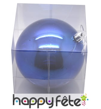 Boule bleue de noel argentée de 10