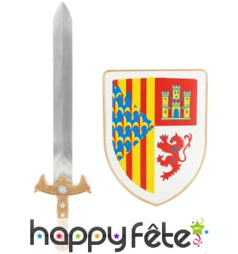 Bouclier blasons et épée pour enfant
