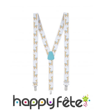 Bretelles blanches imprimé lama