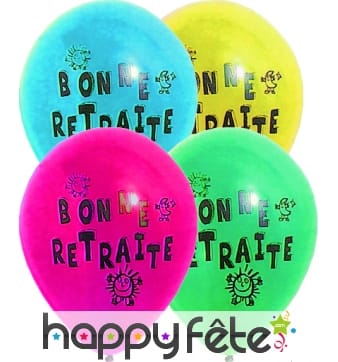 Ballons bonne retraite assortiment de couleur