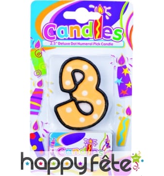 Bougie chiffre 3