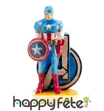 Bougie Captain América décorative