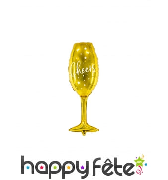 Ballon coupe cheers doré de 80 cm