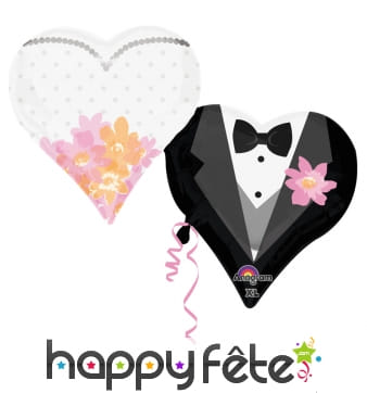 Ballons coeur couple de marié