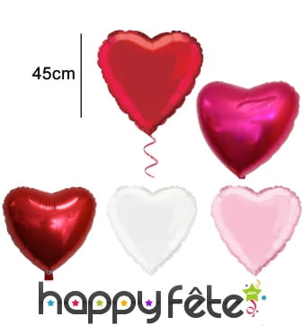 Ballon coeur de 45cm en aluminium
