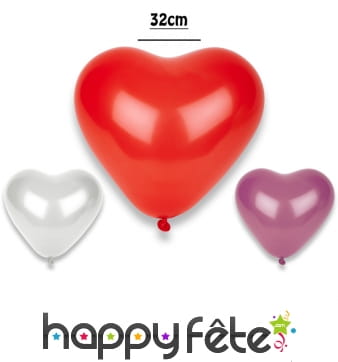 Ballons coeurs de 32 cm