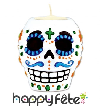 Bougeoir crâne Dia de los Muertos de 7cm