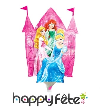 Ballon château et princesses Disney, sur tige