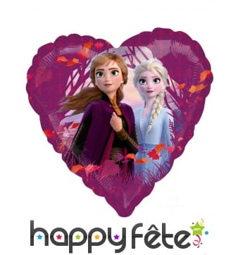 Ballon coeur Elsa et Anna La Reine des Neiges 2