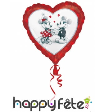 Ballon coeur Mickey et Minnie saint valentin, 43cm