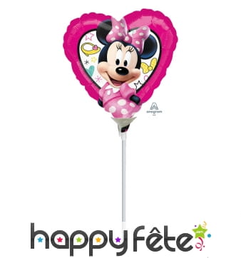 Ballon coeur Minnie de 23 cm