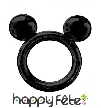 Ballon cadre noir tête de Mickey ronde, 68 x 63 cm
