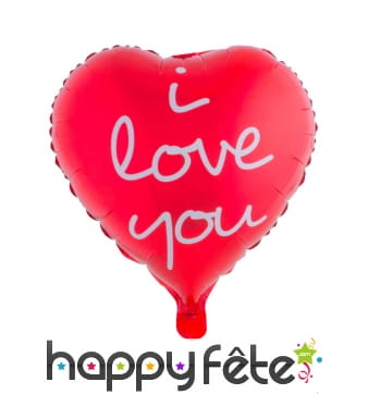 Ballon coeur rouge I love you de 52cm