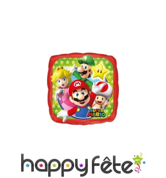Ballon carré Super Mario et ses amis, 23 X 23 cm