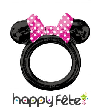 Ballon cadre tête de Minnie Mouse noir, 73 x 71cm