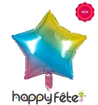 Ballon de 45cm en forme d'étoile colorée