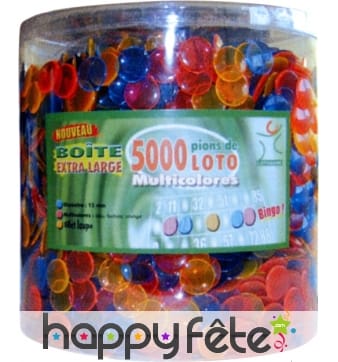 Boîte de 5000 pions multicolores