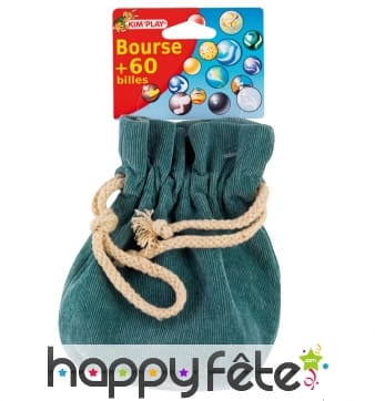 Bourse de 60 billes multicolores