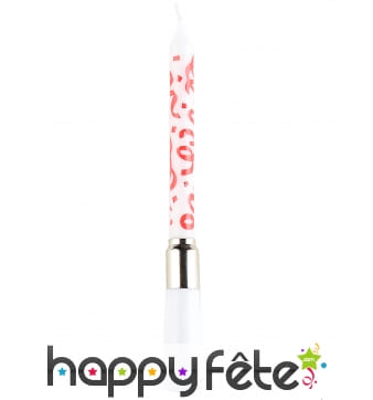 Bougie d'anniversaire blanche et musicale