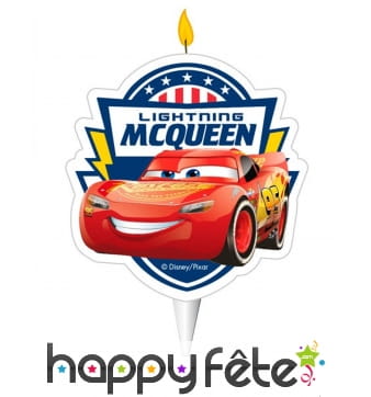 Bougie d'anniversaire Flash McQueen de 7,5cm