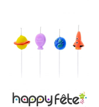 Bougies d'Anniversaire Astronaute (4 pièces)
