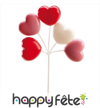 Bouquet de ballons coeurs pour gâteau