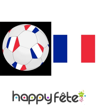 Ballon de foot aux couleurs de la france, 25cm