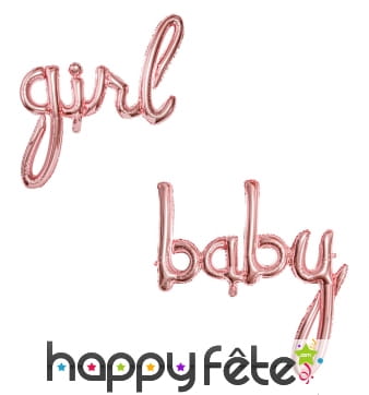 Ballon de naissance rose doré, 77 x 70 cm