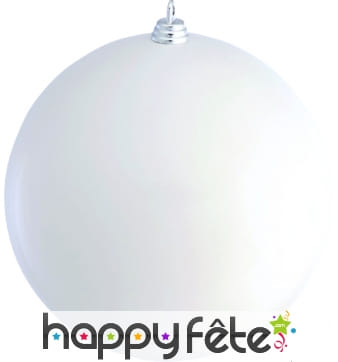 Boule de noël blanche brillante de 10 cm