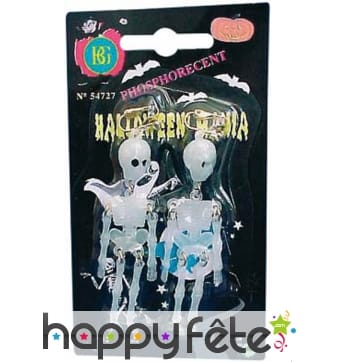Boucles D'oreilles Phosphorescentes Sorcière Fantôme - Bijou Halloween Acrylique