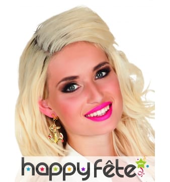 Boucles d'oreilles ancre marine dorée