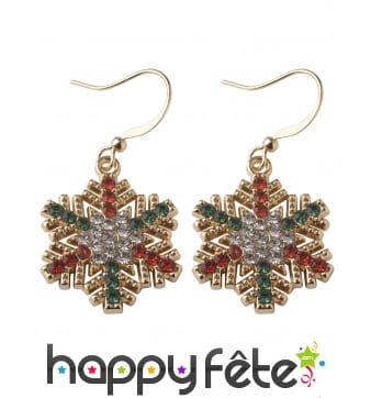 Boucles d oreilles en forme de flocons de neige