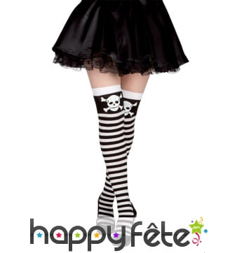 Bas de pirate rayés noires et blancs