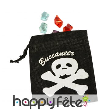 Bourse de pirate, faux diamants