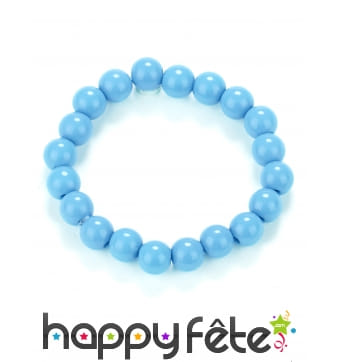 Bracelet de perles bleues en plastique