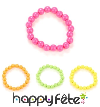 Bracelet de perles colorées années 80