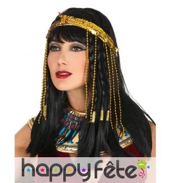 Bandeau de tête égyptien doré avec serpent