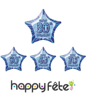 Ballon étoile anniversaire en aluminium