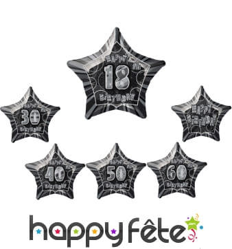Ballon étoile d'anniversaire en aluminium