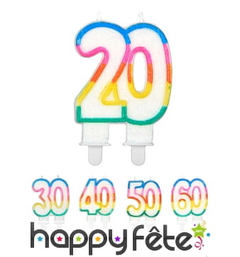 Bougie en forme de nombre de 8,5cm