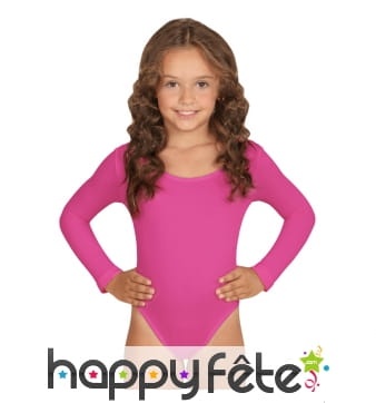 Body fuchsia manches longues pour enfant