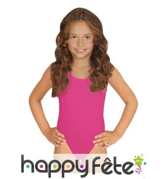 Body fuchsia pour enfant, sans manches