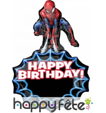 Ballon Happy Birthday de Spider-Man 86cm